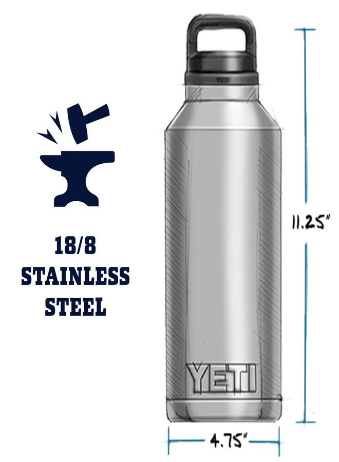 يتي زجاجة YETI Rambler سعة 64 أونصة، معزولة بتفريغ الهواء، مانعة للتسرب، مصنوعة من الفولاذ المقاوم للصدأ مع غطاء للشرب السريع، لون أسود - Image 4